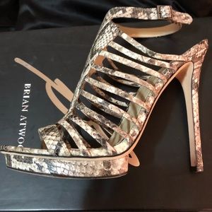 B Brian Atwood backless sandals. Worn once.